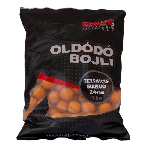 Oldódó bojli 24 mm Tejsavas Mangó 1 kg 